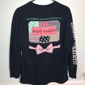 Navy Blue Simply Southern Long Sleeve T-shirt